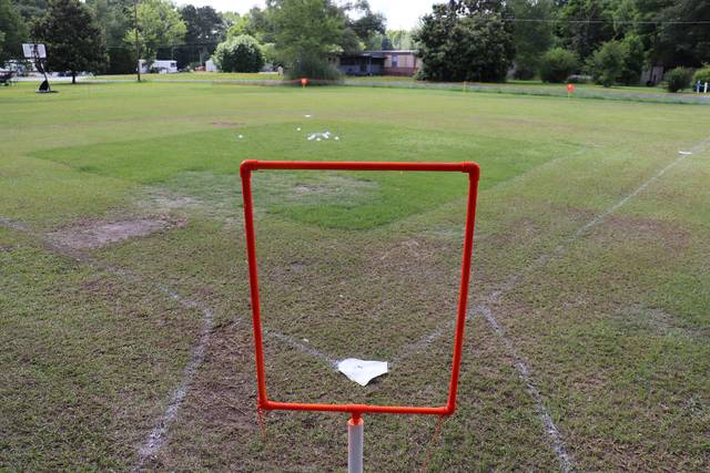
			
				                                The Wiffle ball field built by Stevin Huttenstine and his two sons, Caleb and Dakota, sits on a field adjacent to their house.
                                 Neel Madhavan | Laurinburg Exchange

			
		